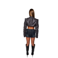 FLINT Black Crop Moto Jacket
