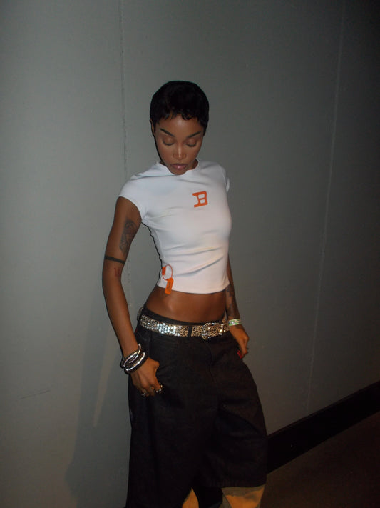 FFU Baby Tee Top in White