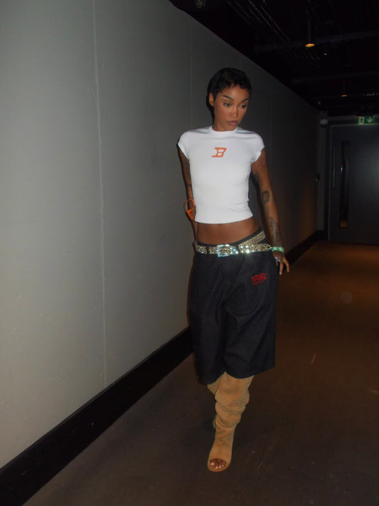 FFU Baby Tee Top in White