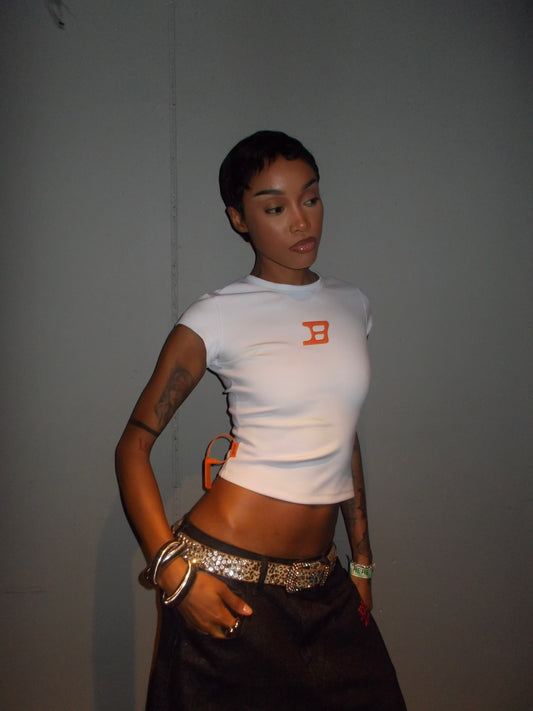 FFU Baby Tee Top in White