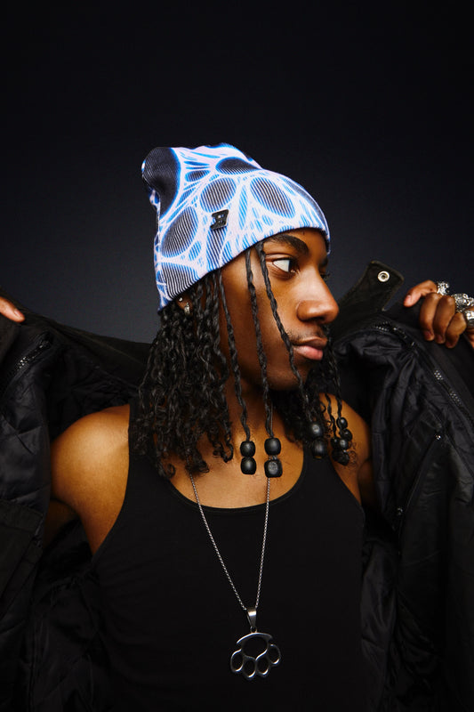 3-D Cobalt Blue Beanie