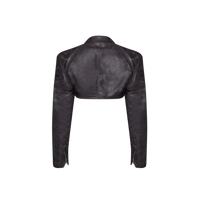 FLINT Black Crop Moto Jacket