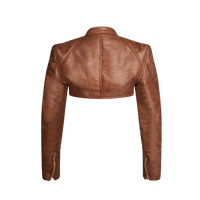 TAWNY Brown Crop Moto Jacket