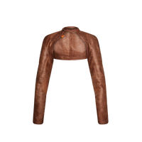 TAWNY Brown Crop Moto Jacket