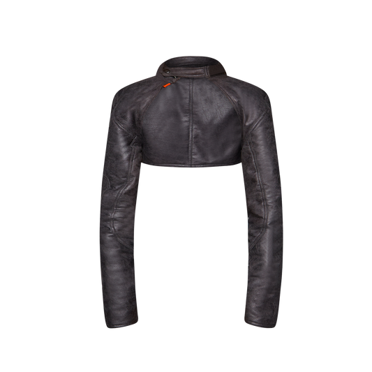 FLINT Black Crop Moto Jacket