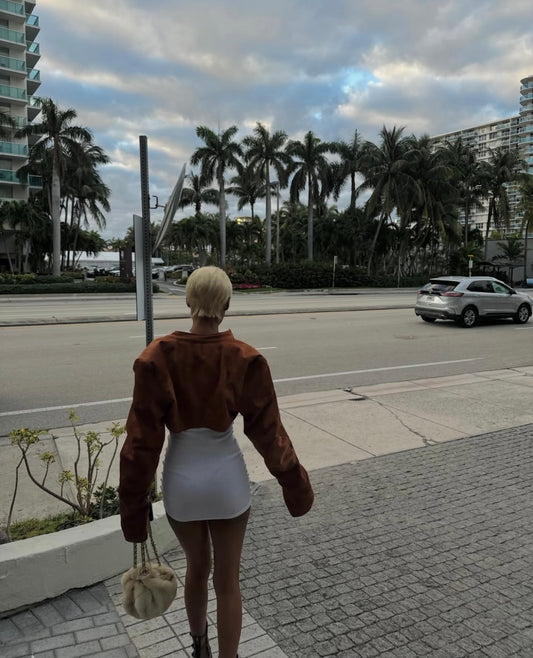 AMBER Crop Moto Jacket