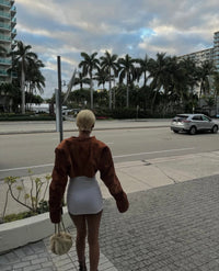 AMBER Crop Moto Jacket