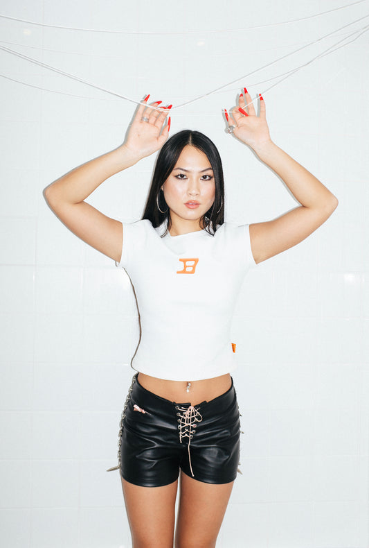 FFU Baby Tee Top in White
