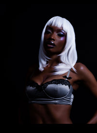 SELLA Padded Lace Bra Top in Grey
