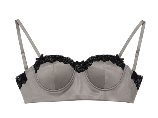 SELLA Padded Lace Bra Top in Grey