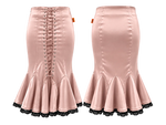 SELLA Midi Peplum Lace Skirt in Pink
